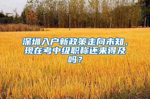 深圳入户新政策走向未知，现在考中级职称还来得及吗？