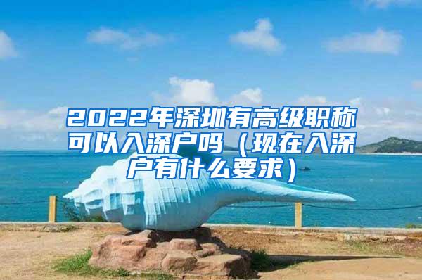 2022年深圳有高级职称可以入深户吗（现在入深户有什么要求）