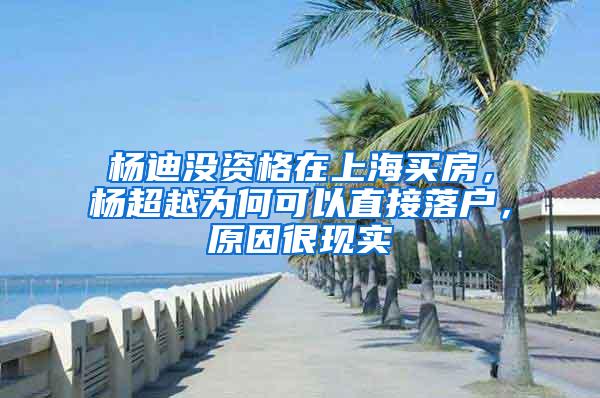 杨迪没资格在上海买房，杨超越为何可以直接落户，原因很现实