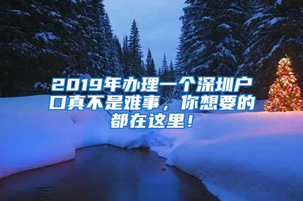 2019年办理一个深圳户口真不是难事，你想要的都在这里！