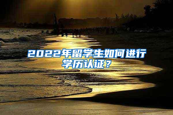 2022年留学生如何进行学历认证？