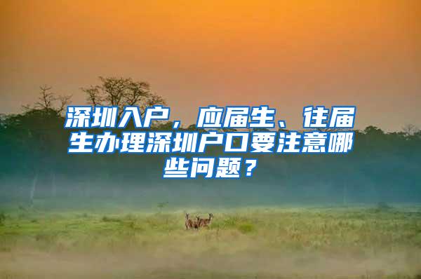 深圳入户，应届生、往届生办理深圳户口要注意哪些问题？