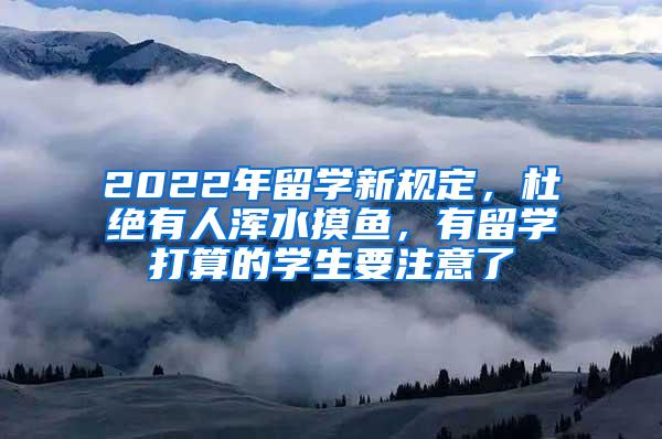 2022年留学新规定，杜绝有人浑水摸鱼，有留学打算的学生要注意了