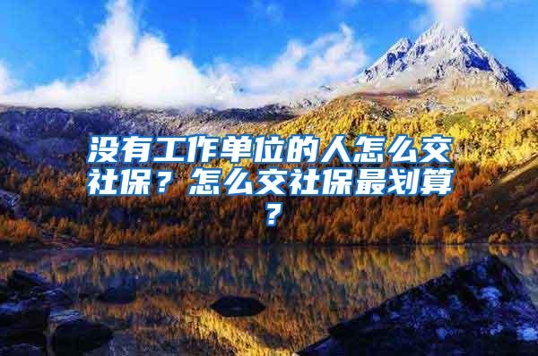 没有工作单位的人怎么交社保？怎么交社保最划算？