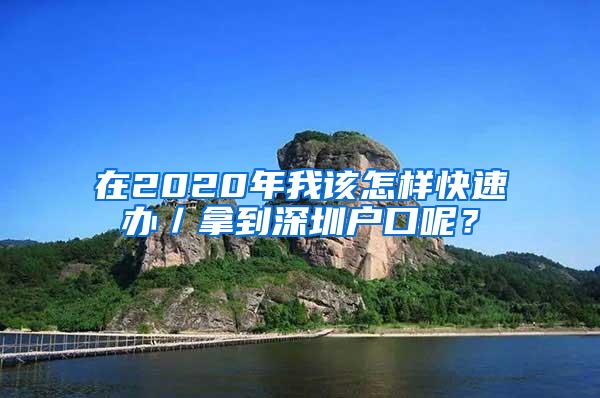 在2020年我该怎样快速办／拿到深圳户口呢？