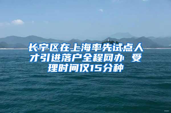 长宁区在上海率先试点人才引进落户全程网办 受理时间仅15分种