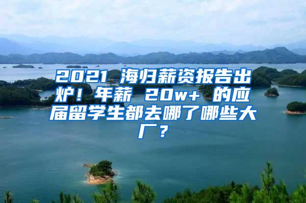 2021 海归薪资报告出炉！年薪 20w+ 的应届留学生都去哪了哪些大厂？