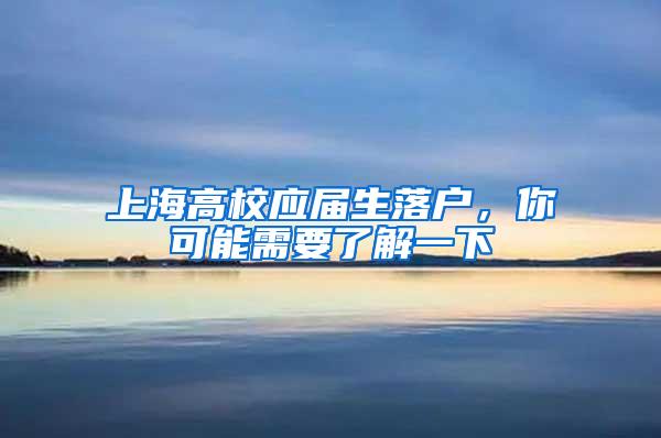 上海高校应届生落户，你可能需要了解一下