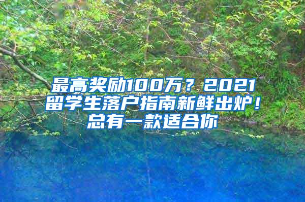 最高奖励100万？2021留学生落户指南新鲜出炉！总有一款适合你