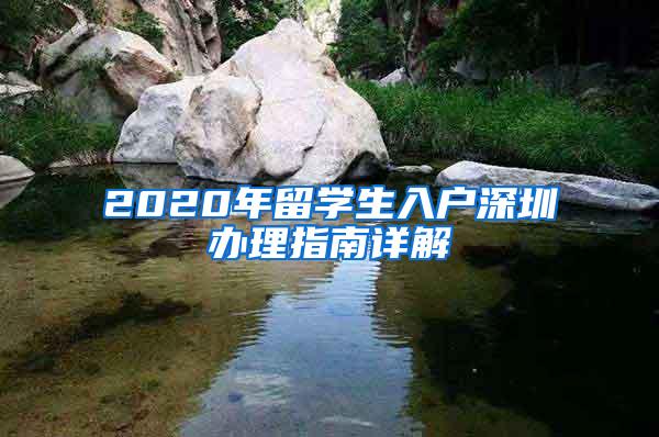 2020年留学生入户深圳办理指南详解