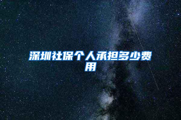 深圳社保个人承担多少费用