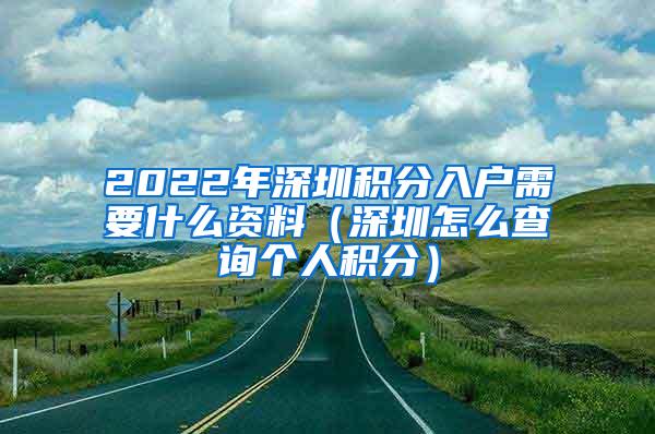 2022年深圳积分入户需要什么资料（深圳怎么查询个人积分）