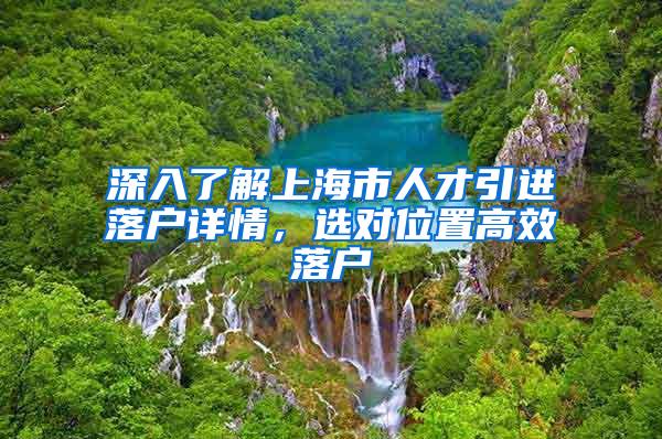 深入了解上海市人才引进落户详情，选对位置高效落户