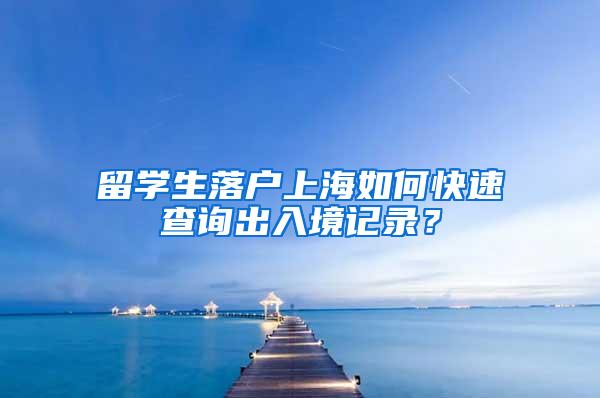 留学生落户上海如何快速查询出入境记录？