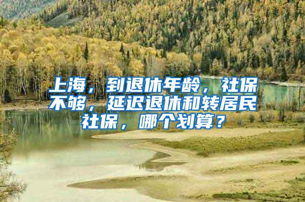 上海，到退休年龄，社保不够，延迟退休和转居民社保，哪个划算？