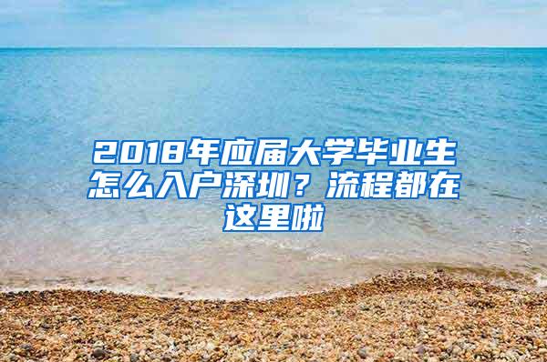 2018年应届大学毕业生怎么入户深圳？流程都在这里啦