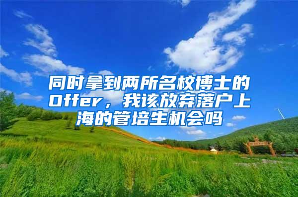 同时拿到两所名校博士的Offer，我该放弃落户上海的管培生机会吗