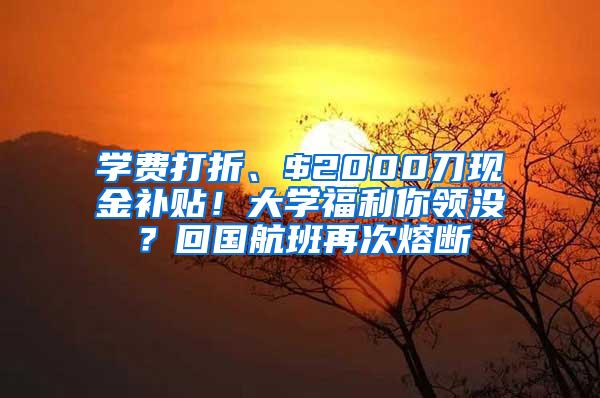 学费打折、$2000刀现金补贴！大学福利你领没？回国航班再次熔断