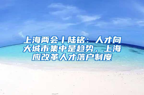 上海两会丨陆铭：人才向大城市集中是趋势，上海应改革人才落户制度