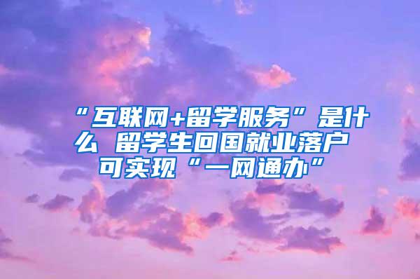 “互联网+留学服务”是什么 留学生回国就业落户可实现“一网通办”