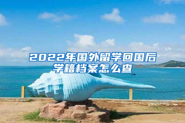 2022年国外留学回国后学籍档案怎么查