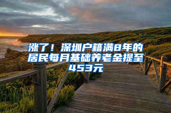 涨了！深圳户籍满8年的居民每月基础养老金提至453元