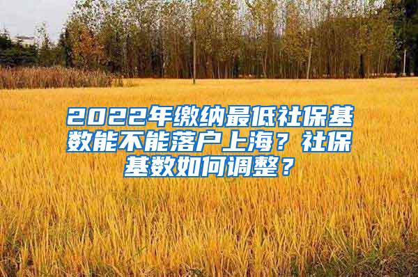 2022年缴纳最低社保基数能不能落户上海？社保基数如何调整？