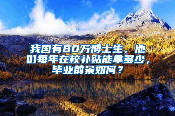 我国有80万博士生，他们每年在校补贴能拿多少，毕业前景如何？