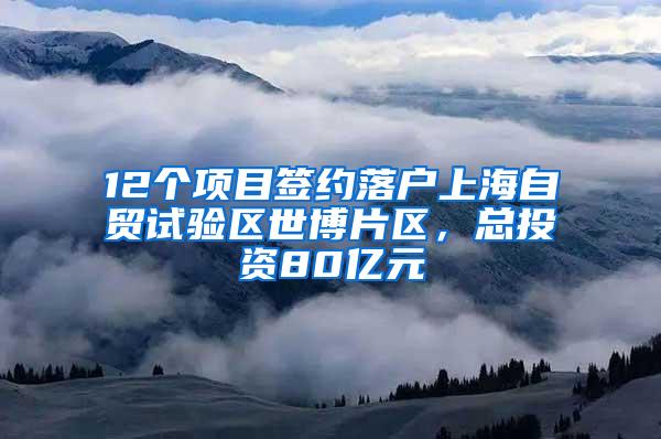 12个项目签约落户上海自贸试验区世博片区，总投资80亿元