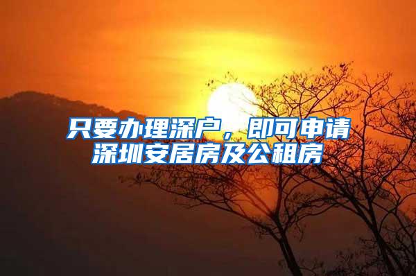 只要办理深户，即可申请深圳安居房及公租房