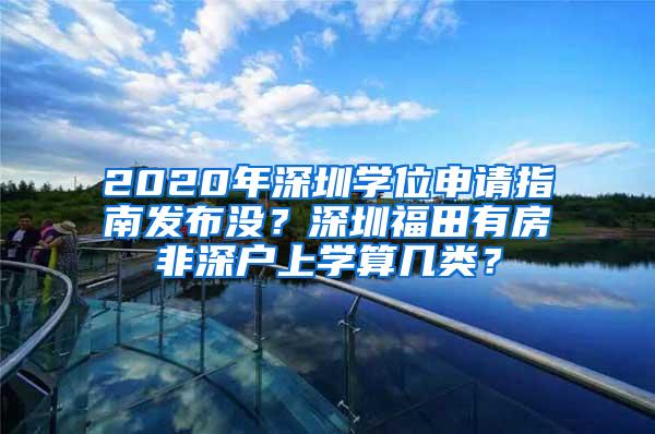 2020年深圳学位申请指南发布没？深圳福田有房非深户上学算几类？