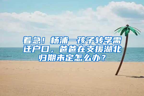 着急！杨浦一孩子转学需迁户口，爸爸在支援湖北归期未定怎么办？