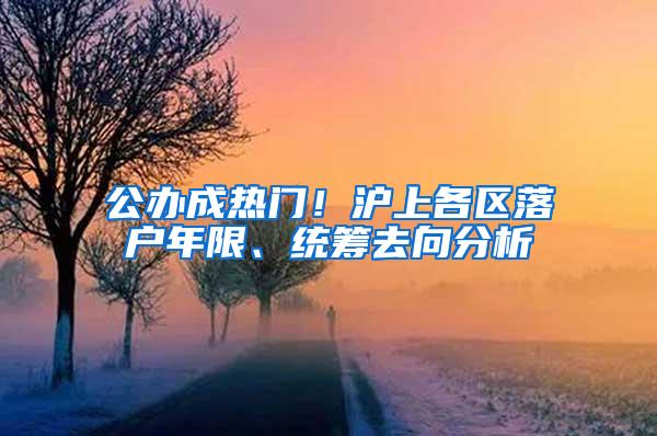 公办成热门！沪上各区落户年限、统筹去向分析