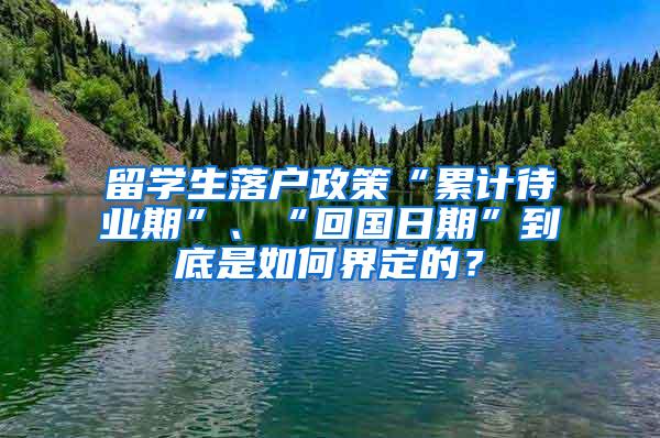 留学生落户政策“累计待业期”、“回国日期”到底是如何界定的？