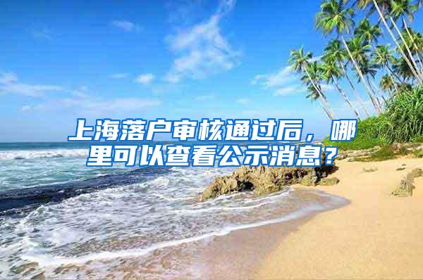 上海落户审核通过后，哪里可以查看公示消息？