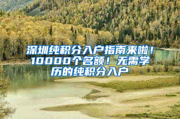 深圳纯积分入户指南来啦！10000个名额！无需学历的纯积分入户