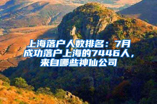 上海落户人数排名：7月成功落户上海的7446人，来自哪些神仙公司