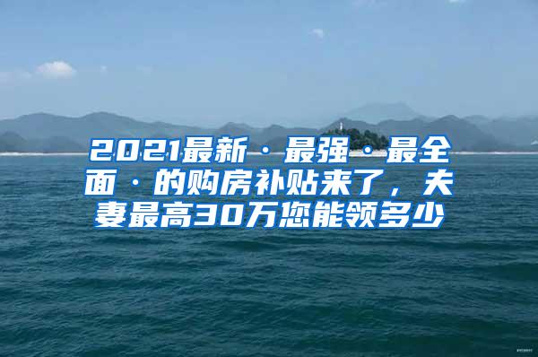 2021最新·最强·最全面·的购房补贴来了，夫妻最高30万您能领多少