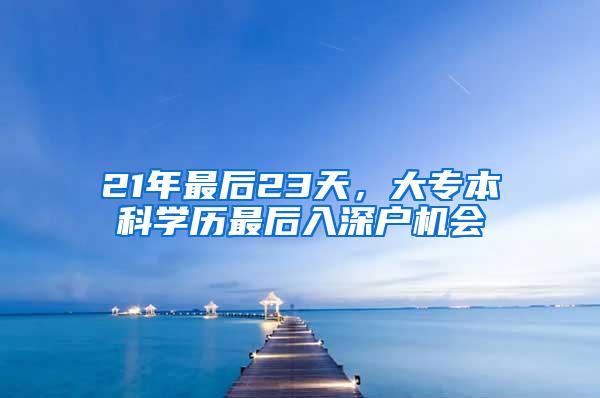 21年最后23天，大专本科学历最后入深户机会