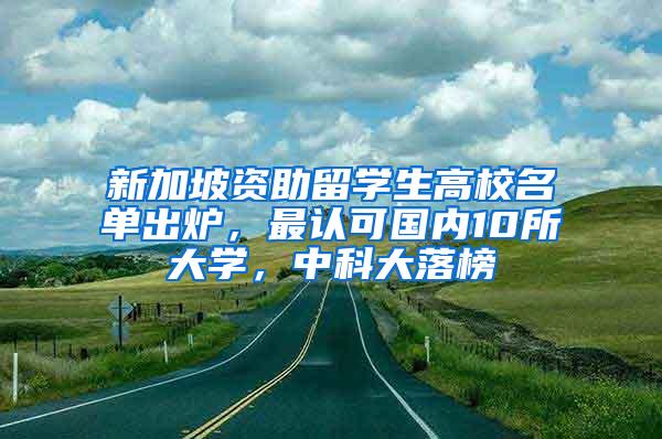 新加坡资助留学生高校名单出炉，最认可国内10所大学，中科大落榜