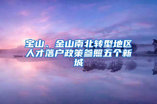 宝山、金山南北转型地区人才落户政策参照五个新城