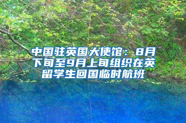 中国驻英国大使馆：8月下旬至9月上旬组织在英留学生回国临时航班