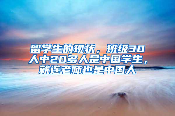 留学生的现状，班级30人中20多人是中国学生，就连老师也是中国人