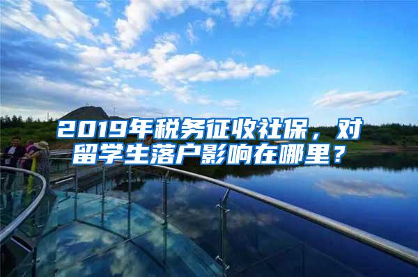 2019年税务征收社保，对留学生落户影响在哪里？