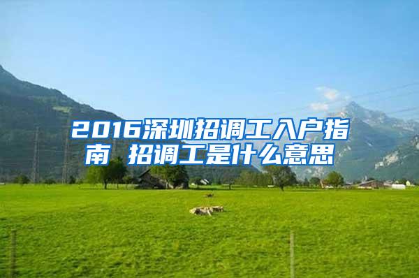 2016深圳招调工入户指南 招调工是什么意思