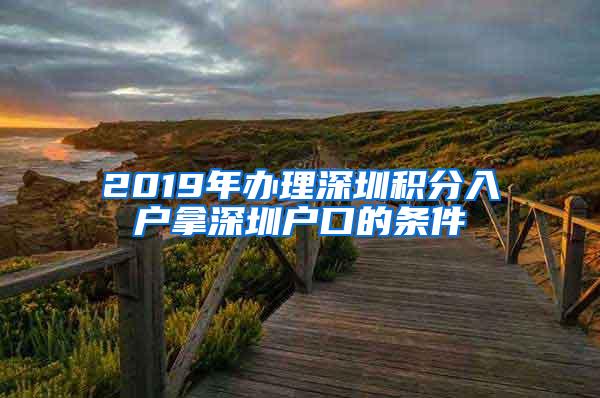 2019年办理深圳积分入户拿深圳户口的条件