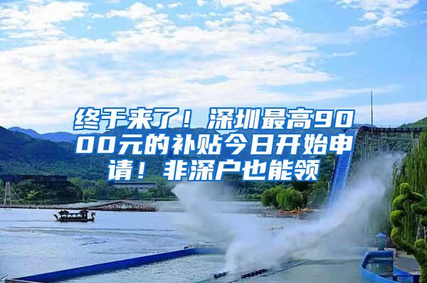 终于来了！深圳最高9000元的补贴今日开始申请！非深户也能领