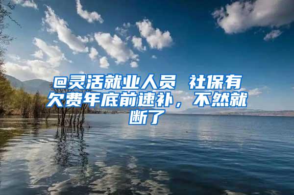 @灵活就业人员 社保有欠费年底前速补，不然就断了