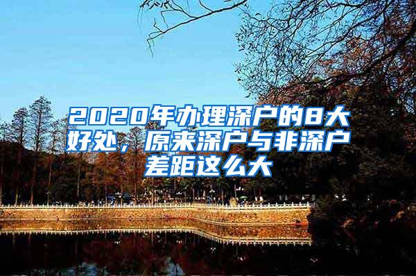 2020年办理深户的8大好处，原来深户与非深户差距这么大