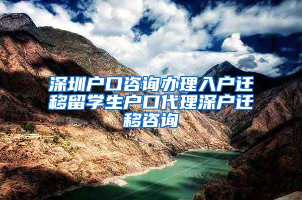 深圳户口咨询办理入户迁移留学生户口代理深户迁移咨询